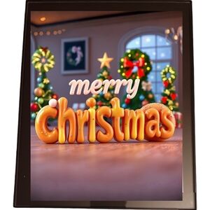 Merry Christmas In A Glass Front Frame 8x10 Picture AI wall